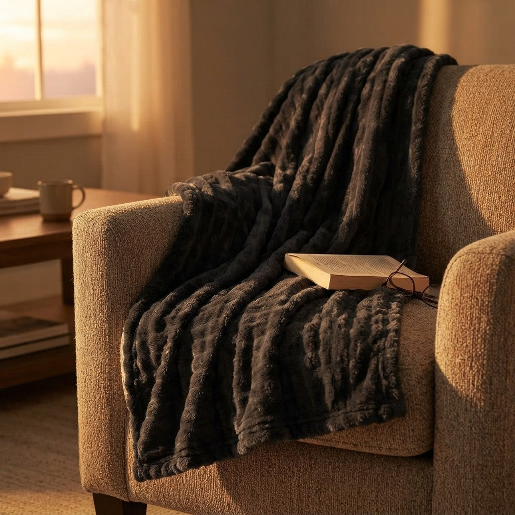 Striped Flannel Fleece Cozy Blanket